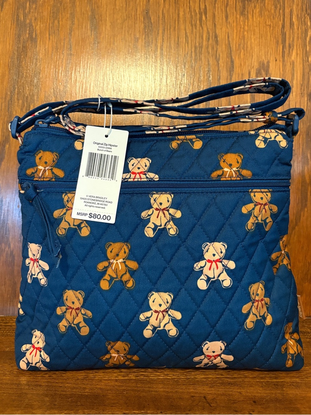 NWT-Vera Bradley-Bunch of 🐻 Bears 🧸Original Zip Hipster Crossbody Bag-$80 - Picture 11 of 16